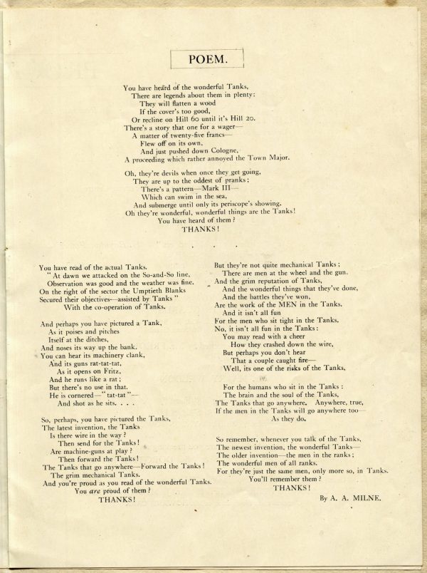 A A Milne Poem The Tank Museum a-a-milne-poem-the-tank-museum
