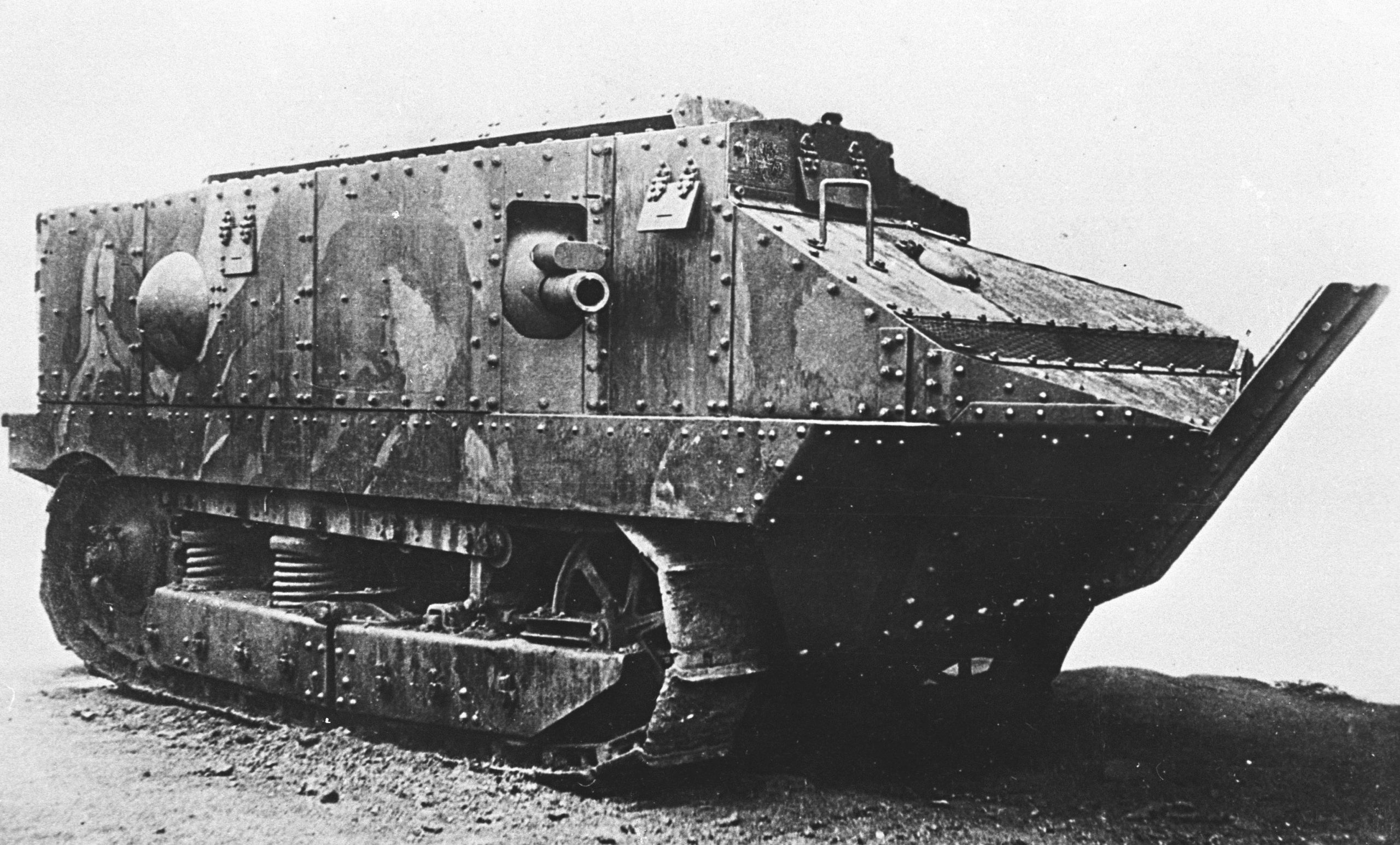 Schneider CA1 A Schneider CA1 Tank. The dated image is in black and white with the Tank the only subject in the image.