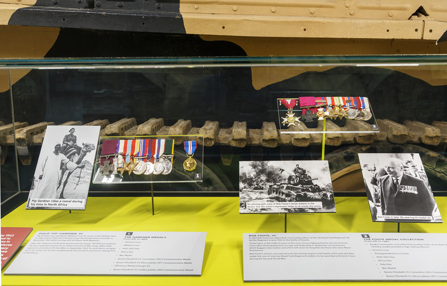 Pip Gardner and Bob Foote's Medal Groups on display in the WW2 War Stories Hall.