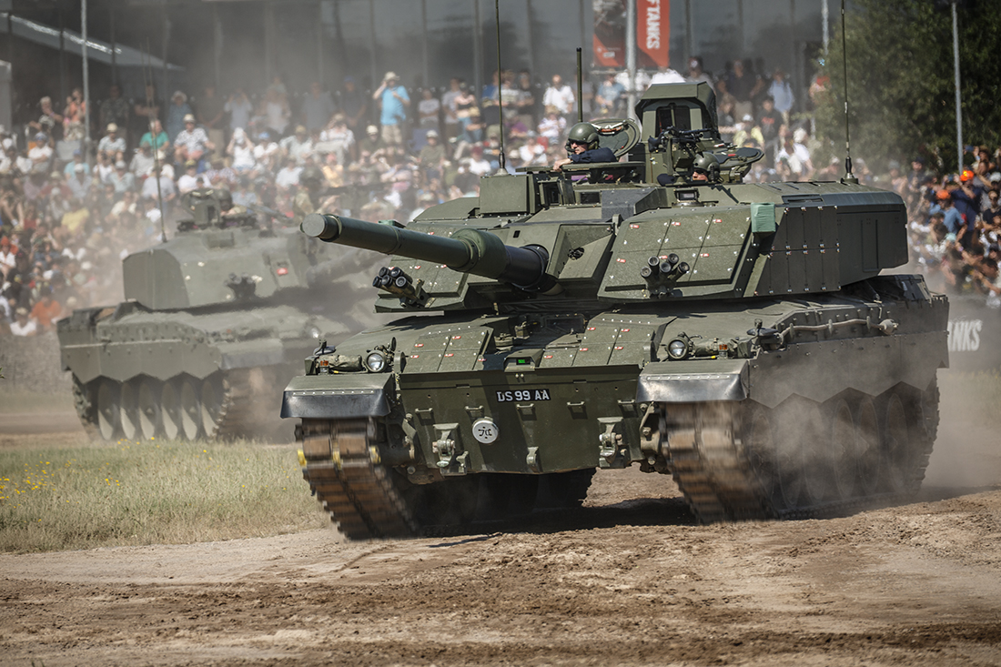 Challenger 3 and Challenger 2 Photograph of Challenger 3 (in front) alongside Challenger 2 (behind) in The Tank Museum's arena
