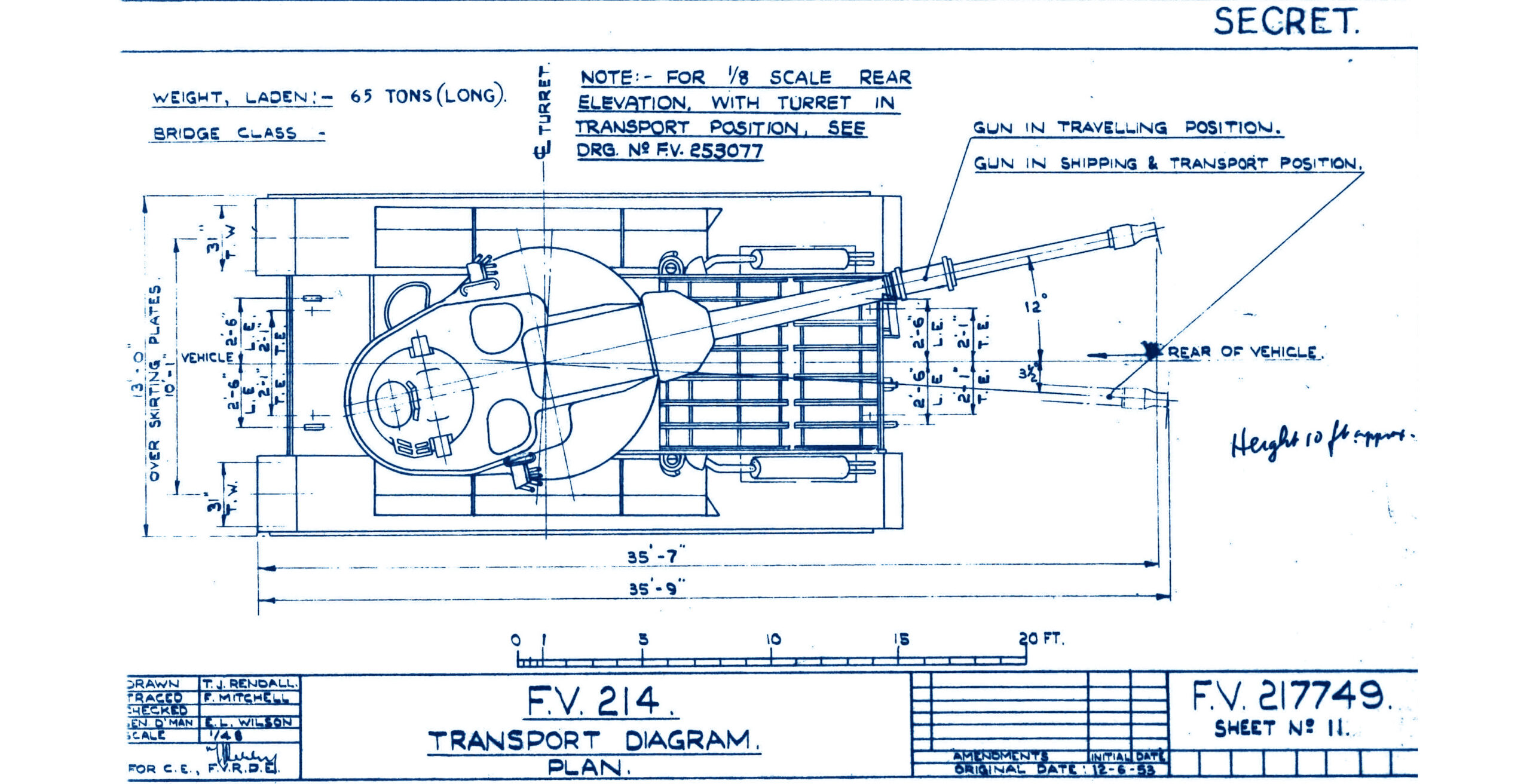 Transport Diagram Bluepritns showing the FV214 transport diagram